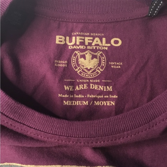 Buffalo David Bitton men’s crushed violet T-shirt size medium. NWT. - Picture 3 of 8